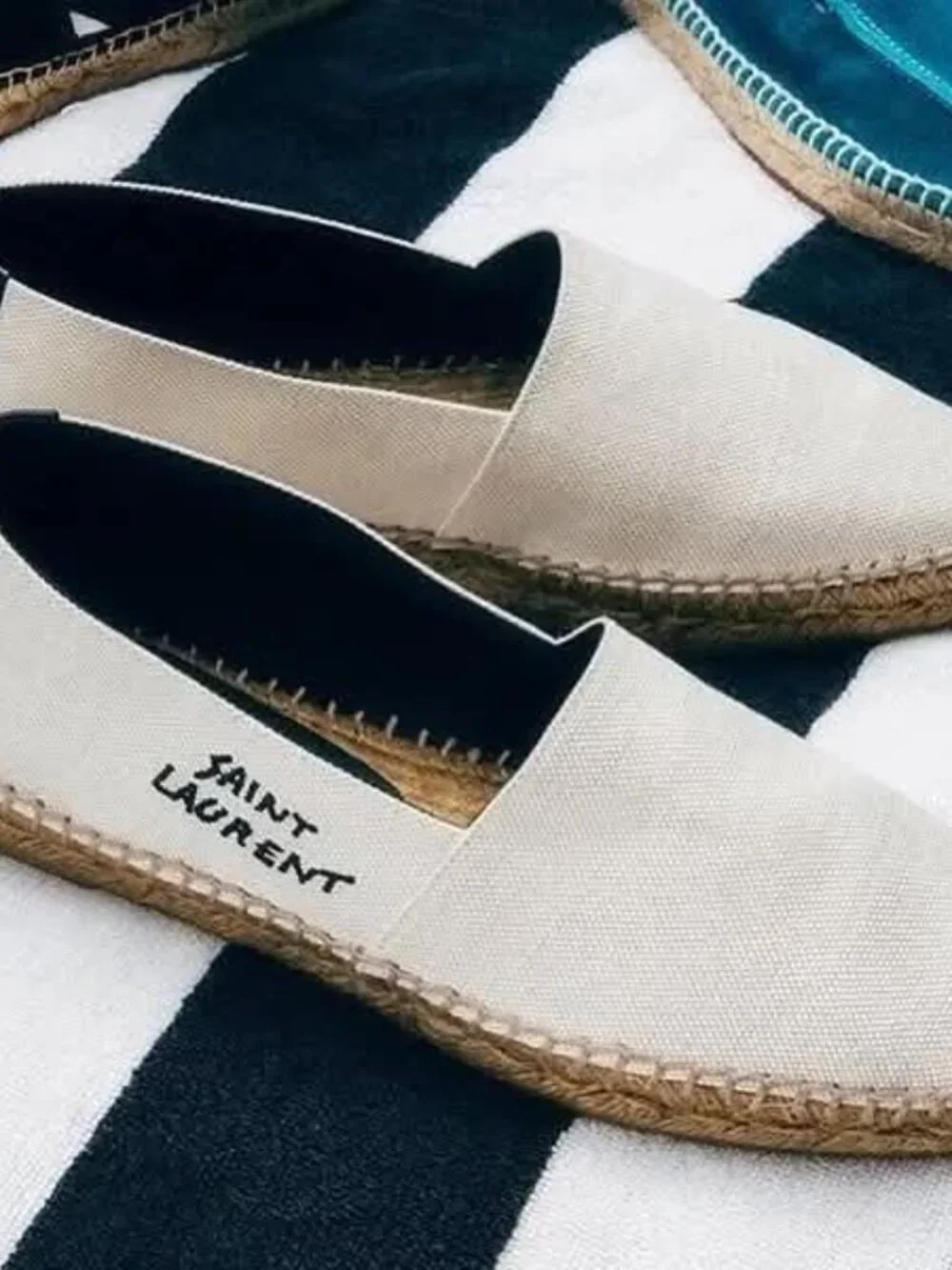 Yves Saint Laurent Men's Logo Embroidered Slip On Espadrilles - EU 45.5